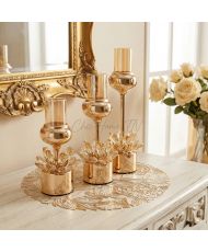 3 bougeoirs OLYMPE – Doré...