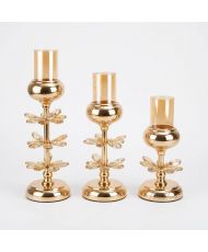 3 bougeoirs VELORA dorés –...