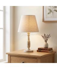 Abat-jour AMELIA blanc avec patine dorée | Chic Home