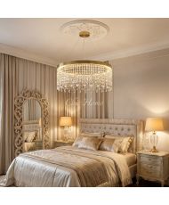 LUSTRE DORE AVEC CRISTALE